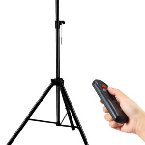 LAKeyen Electric Outdoor Heater – Infrared heater Outdoor and Indoor usage – IP65 Dustproof and Waterproof Wall-mountedTripod infrared Patio Heater with Remote Control – 750-1500 Watts Halogen Lamp