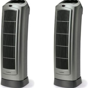 Lasko 1500W Portable Oscillating Ceramic Heater Tower w/Digital Display, 2 Pack