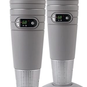 Lasko 6462 Full Circle Warmth Portable Electric 1500 Watt Oscillating Ceramic Tower Heater with Remote and Adjustable Thermostat, 2 Pack