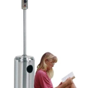 Livronic Outdoor Heater, Three Power Levels Adjustable, Terrace Heater with Halogen Smoke Pipe Heater, Infrared Electric Heater, Black, Liquefied Gas