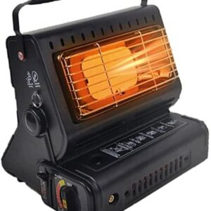 LKP Butane Space Heater Portable Camping Heated Stove, Mini Gas Heater Warmer, Outdoor Gas Heating Stove Winter Garage Camp Tent Heater (Color : Black)