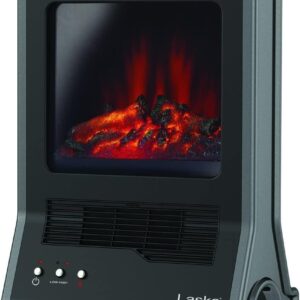 Lasko Fireplace Ceramic Heater with High/Low Heat Settings & Flame Only Setting,Cool-Touch Window and Exterior, Automatic Overheat Protection