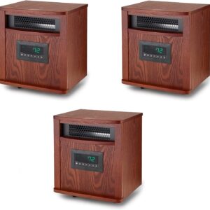 Lifesmart 6 Element 1500W Portable Infrared Quartz Mica Space Heater (3 Pack)