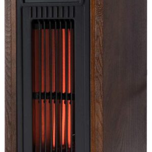 Lifesmart Infrared Tower Heater with Triple Oversized Infrared Elements, Multiple Comfort Settings, Wood Cabinet and Full Function Remote