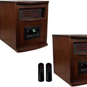 LifeSmart LifePro 6 Element 1500W Portable Infrared Quartz Space Heaters (Pair)