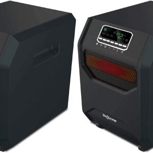 Lifesmart 4-Element Quartz Infrared Portable Large Room Electric Space Heater with 3 Heat Power Settings, Black (2 Pack)