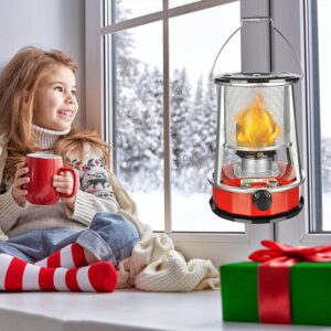 Lnder Portable Kerosene Wicks Heater Without Electricity Emergency Heaters Camping Stove Heating 9000 BTU/H Adjustable Flame Stainless Steel Kerosene Stove (Size : 4.6L/Red)