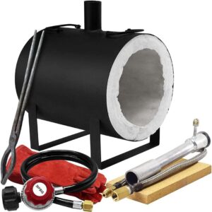 MAXZER Propane Forge Portable Gas Forge Single Burner Knife Making Blacksmith Kit for Farrier Sword