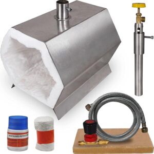 LUNX Portable Propane Blacksmith Forge Single Burner, Blacksmithing Forge Kit for Knife Making Professionals Artists Hobbyists Farrier Forging Blacksmith Tools Equipment – Hexagonal Shape Forge