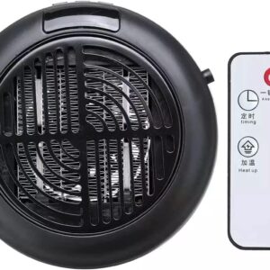 moisture Portable Electric Heater 900W Electric Mini Fan Heater Desktop Household Remote Control Round Heating Stove Radiator Warmer Portable Machine Heating Heater Fan (Color : A)