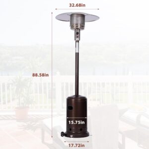 Ocyclone Outdoor Gas Heater,Portable Heater,88 Inches Tall Premium Standing Patio Heater,With Auto Shut Off And Simple Ignition System,Wheels And Base Reservoir