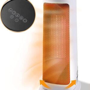 oLUes PTC Ceramic Heating, Remote Control and Touch LED, Ceramic Fan Heater 2000W, 60° Oscillation, 12 timers, 3 Modes, Electric Heating with
