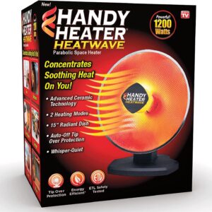 Ontel Handy Heater Heatwave Parabolic Space Heater with Ceramic Heating Technology