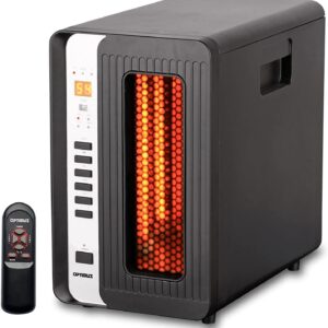 Optimus Infrared Quartz Remote, LED Display Heater, Black