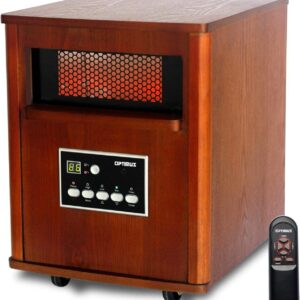 Optimus Infrared Quartz Remote, LED Display Heater, Brown