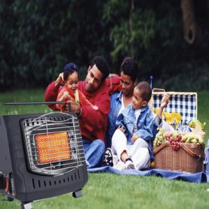 Outdoor Butane Heater, 2 in 1 Camping Outdoor Propane Heater & Stove, Outdoor Camping Gas Stove Camping Tent Heater, for Camping, Fishing, Patio (Color : Black)