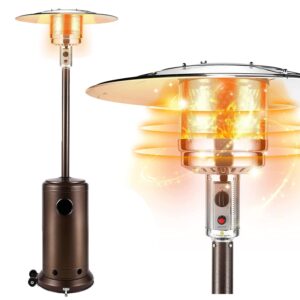Outdoor Gas Heater,Portable Heater,88 Inches Tall Premium Standing Patio Heater,With Auto Shut Off And Simple Ignition System,Wheels And Base Reservoir