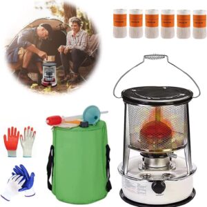 Outdoor Kerosene Stove Burner Camping Oil Heaters Mobile Emergency Kerosene Heater 4.6L 6L Adjustable Flame with Stove Bag and 6 Wicks (Color : White (6L 6 Wicks))