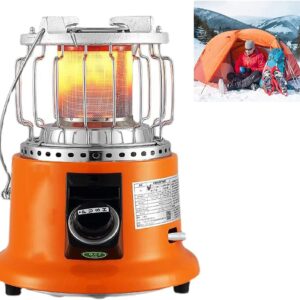 Outdoor Tent Propane Heater,Portable Gas Heater for Car Camping Stove,3.6kw Outdoor Multifunctional Gas Heater with Handle,for Ice Fishing Hiking Hunting Patio Camping Caravan,(Orange)