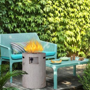 OVERDRIVE 25” Ore Powder 30,000BTU Adjustable Flame Propane Gas Fire Table with Waterproof Cover, Beige