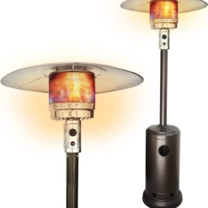 Plant Support Propane Outdoor Heater 48000BTU, Outdoor Patio Heater with Overheat Protection, with Wheels for Restaurants, Garden and Commercial Use (Brown)