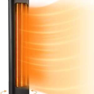 Portable Electric Patio Heater, 1500W 3S Fast Heating Outdoor Heater, Electric heater with 4 Adjustable Modes, 90°Oscillation Space Heater with Overheat & Tip-over Protection for Indoor/Outdoor Use