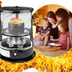 Portable Kerosene Heater Stove, 9000 BTU/H Kerosene Space Heaters Stove for Outdoor Camping, Lightweight Efficient Non Electric Oil Heater for Patio Ice Fishing ( Color : Black , Size : 33x33x46cm )