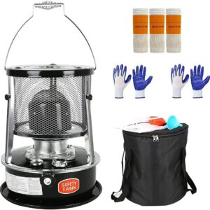 Portable Kerosene Heater Stove, Kerosene Stove Burner Non Electric 9000 BTU Camping Oil Heaters, for Indoor Outdoor Patio Deck Home, 4.5L Black, 360° Surround Heating