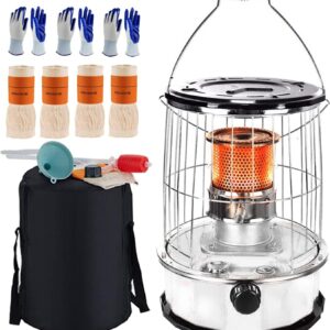 Portable Kerosene Heater, 6L Large Capacity Kerosene Stove Heaters, Energy-Saving Camping Oil Heaters with 4 Wicks, for Indoor Outdoor, Patio,Black