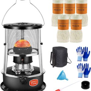 Portable Kerosene Stove Heater Efficient Stainless Steel Oil Heaters Burner Outdoor Tent Heater Camping Stove for Home Indoor Outdoor Patio Deck Garage Space Emergency Survival 4.5L Retractable Guard