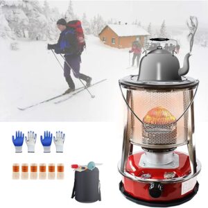 Portable Kerosene Stove Heater for Indoor/Outdoor, Non Electric Compact Convection Kerosene Stove Space Heater 10000 BTU, 4.6L/6L Kerosene Stove Burner for Patio Camping Cooking Ice Fishing