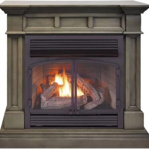 ProCom Dual Fuel Vent  Gas Fireplace System – 32,000 BTU, T-Stat Control, Slate Gray Finish – Model# FBNSD400T-2GR