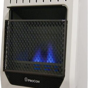 PROCOM HEATING Ventless INC MGH10BF 10,000 BTU Dual Fuel Blue Flame Gas Wall Heater, Medium, White