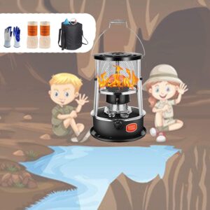Portable Kerosene Stove Heater, Indoor Camping Kerosene Heater, Large Kerosene Stove Heater with Automatic Fire Extinguisher, Portable Multipurpose Stove, Black, 4.5L