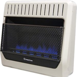 ProCom Ventless Dual Fuel Blue Flame Wall Heater – 30,000 BTU, T-Stat Control – Model# MG30TBF-R (Renewed)