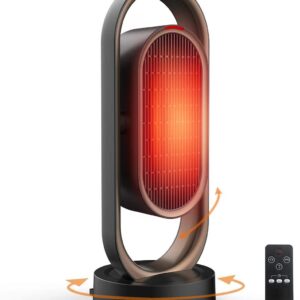 Space Heater for Home &Office – Ceramic Quiet Tower Heater 1 Seconds Heat Up Portable Small Personal Heater for Office Desk with 3 Temperature Modes,Oscillating Heater Fan for Home, Indoor Use