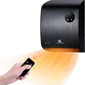 Space Heater for Indoor Use 1500W Wall Mount Electric Heaters with Remote Control,3 Mode,Overheating Protection Heater for Bedroom/Garage/Office