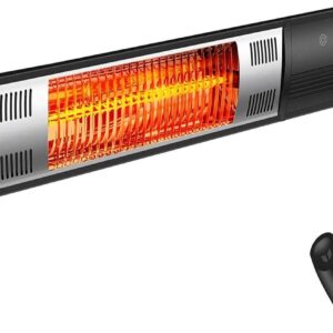 SESSLIFE Electric Patio Heater, 1500W Infrared Outdoor Heater Wall Mount with Remote, Heat Setting and Overheat Protection, Indoor/Outdoor Electric Heater, TE1980