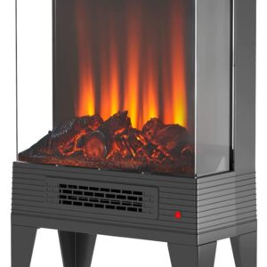Selectric Electric Fireplace Stove with Remote Control,24"standing Digital Fireplace Heater with 3-Sides Realistic Flame for Indoor Use, Overheating and Tip-Over Safety Protection