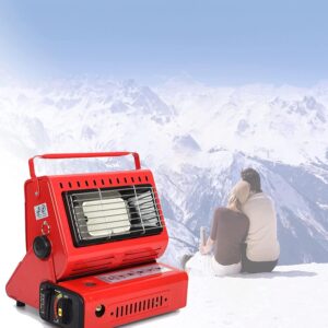 STCK 1.3kw Portable Gas Heater Outdoor, Portable Butane Gas Heater, Camping Mini Heater for Camping Fishing Caravan Outdoor Party(Black/Red) (Color : Red)