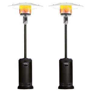 SUNHEAT 99607 46,000 BTU Umbrella Propane Patio Heater, Black (2-Pack)