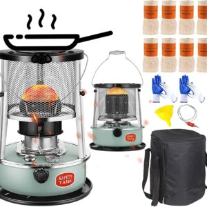 Top Cover Removable Kerosene Stove for Indoor Use, Stainless Steel Emergency Heater for Power Outage, Kerosene Oil Heater with Portable Handle, for Heating in Winter Camping Tents Indoor and Outdoor