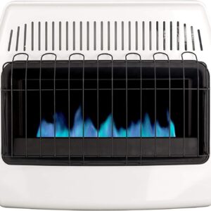 UTY 30,000 BTU Propane / Natural Gas Wall Heater for Indoor Use – Dual Fuel, Vent-, White, 28 x 11 x 24 inches