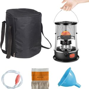 TXNNYLF Portable Kerosene Stove Heater for Outdoor Camping,4.5L Petroleum Heating Furnace with Cotton Core,2600W Lightweight Stainless Steel Stove Oil Heater for Indoor (Color : Black)