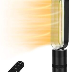 UbesGoo 32 inch Space Heater Bladeless Tower Fan, Heater