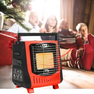 WANGLE Dual Fuel Propane or Butane Portable Heater, Adjustable Outdoor Gas Heating Stove, Personal Space Heater with Handle for Camping