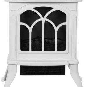 WANRI Mini Fan Heater Space Heater Simulated Flame Overheating Protection Energy Saving Quiet Two Levels Adjustable Black/White for Office, Living Room, Bedroom