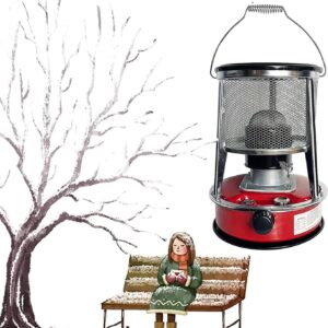 Winter Camping Kerosene Stove Efficient Kerosene Heater for Indoor Quiet Space Heater with 6 Wicks Glass Burner Adjustable Flame Camping Oil Heaters Great Heat Output (Color : 4.6L-Red)