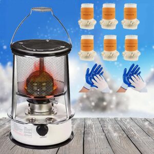 Without Electricity Camping Heating Stove Kerosene Heater for Indoor Outdoor 2 in 1 Tent Oil Heaters Patio Emergency Heater, Stainless Steel (Size : 6L/White)