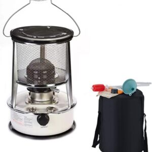 WJWA 4.6L / 6L Kerosene Oil Heater Portable Heater & Stove with Stove Bag, 2 in 1 for Winter Outdoor Camping Heating Cooking Grilling (Size : White-6L/32.5 * 47cm)